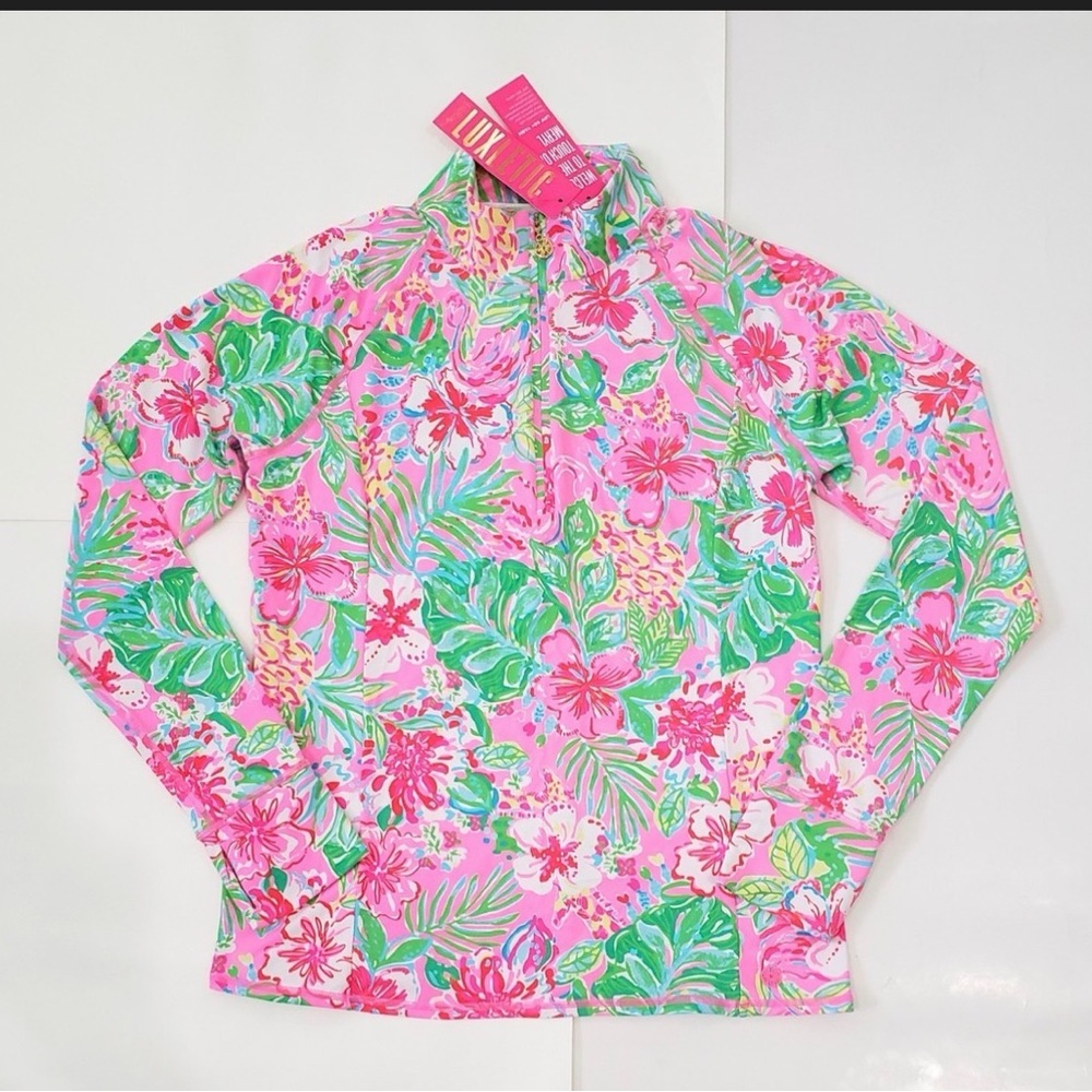 Lilly Pulitzer Pink and Green Floral Top